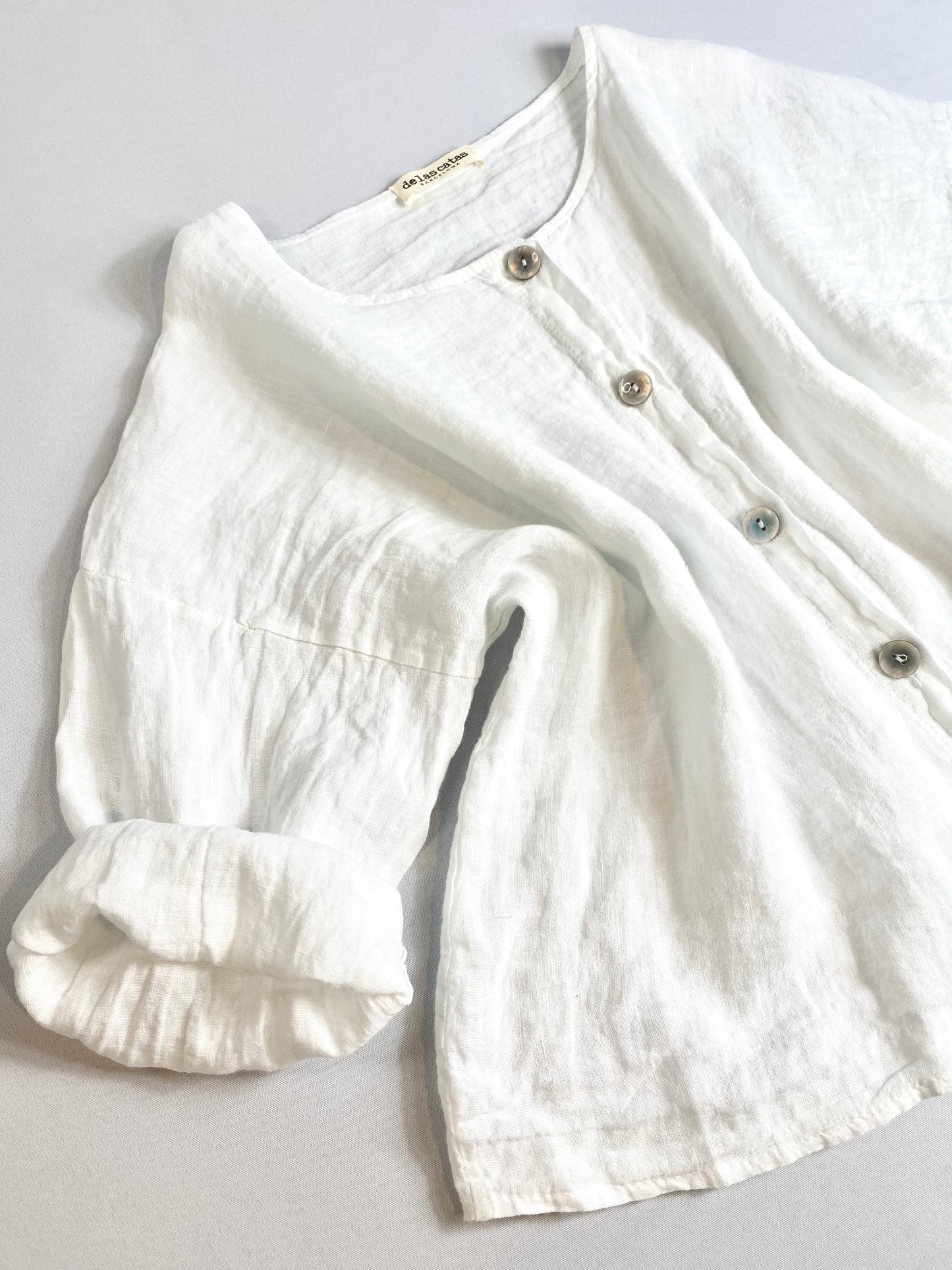 BLUSA 100% LINO CON BOTONES