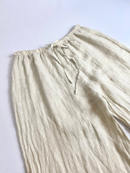 PANTALON 100% LINO PIERNA ANCHA