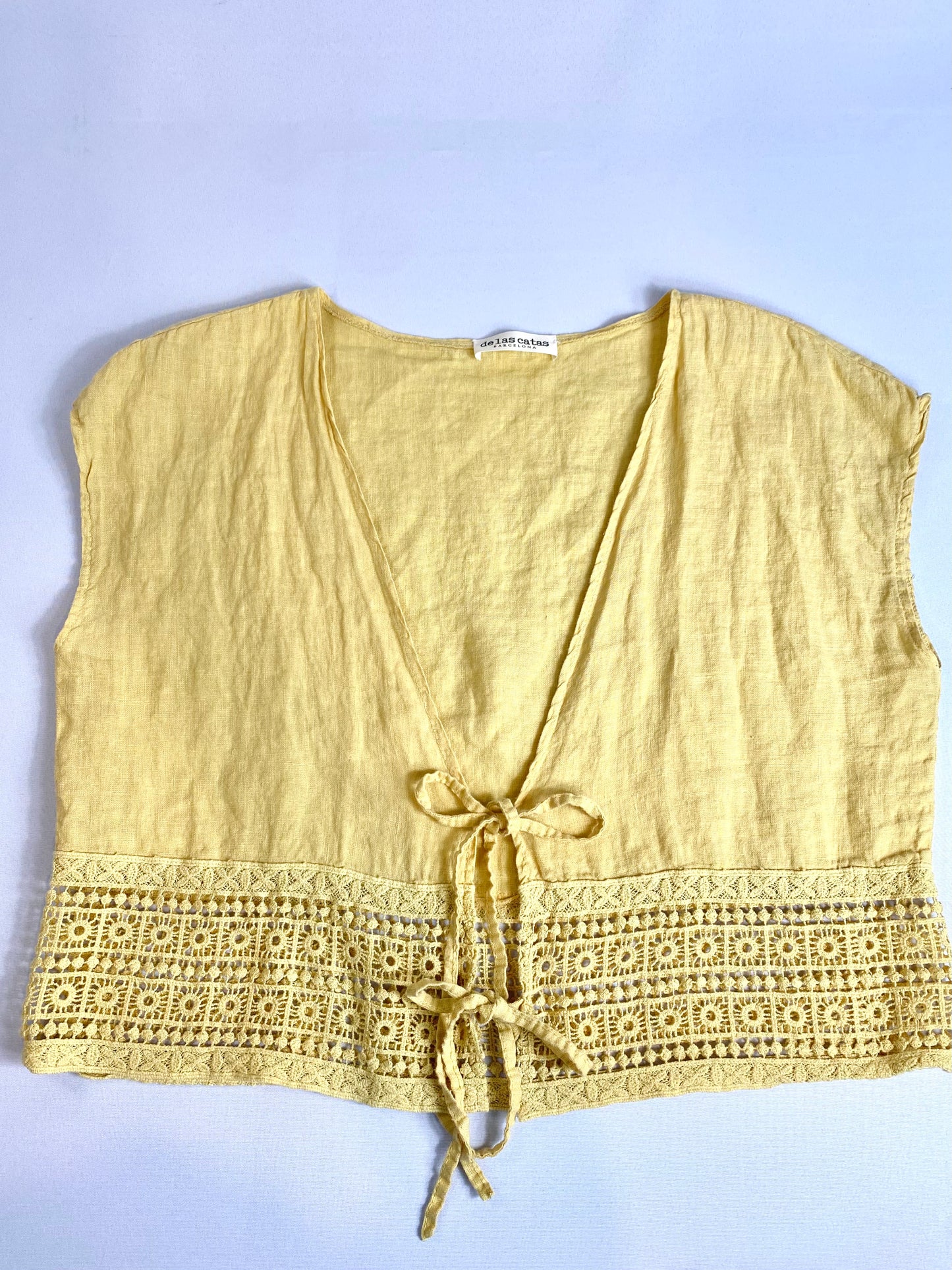 BLUSA 100% LINO CON ENCAJE