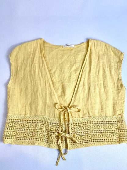 BLUSA 100% LINO CON ENCAJE