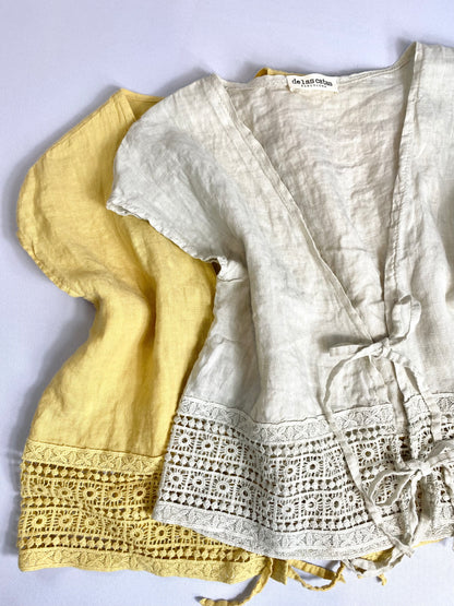 BLUSA 100% LINO CON ENCAJE