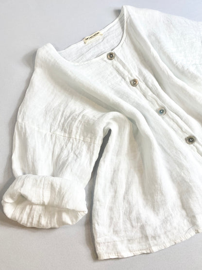 BLUSA 100% LINO CON BOTONES