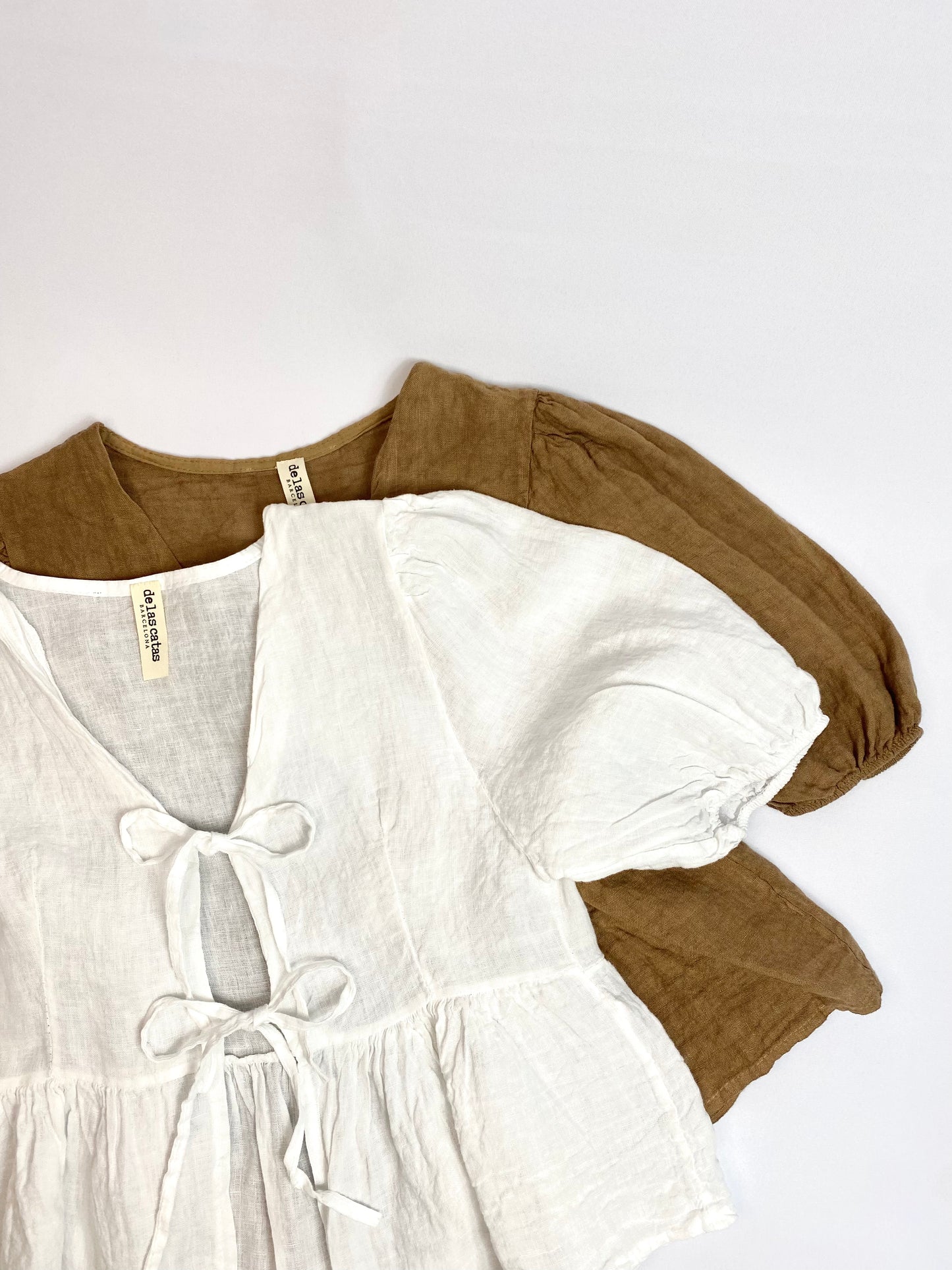 BLUSA 100% LINO CON LAZOS