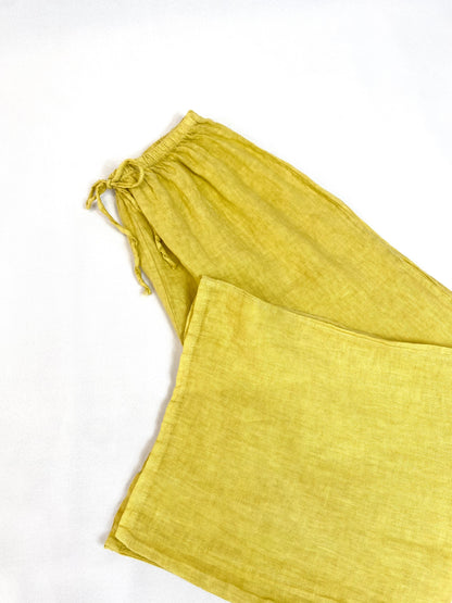 PANTALON 100% LINO PIERNA ANCHA