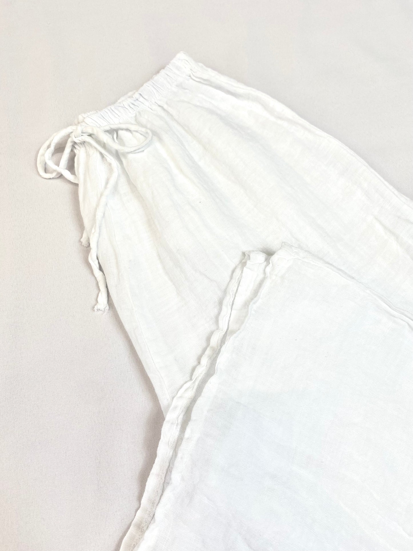 PANTALON 100% LINO PIERNA ANCHA