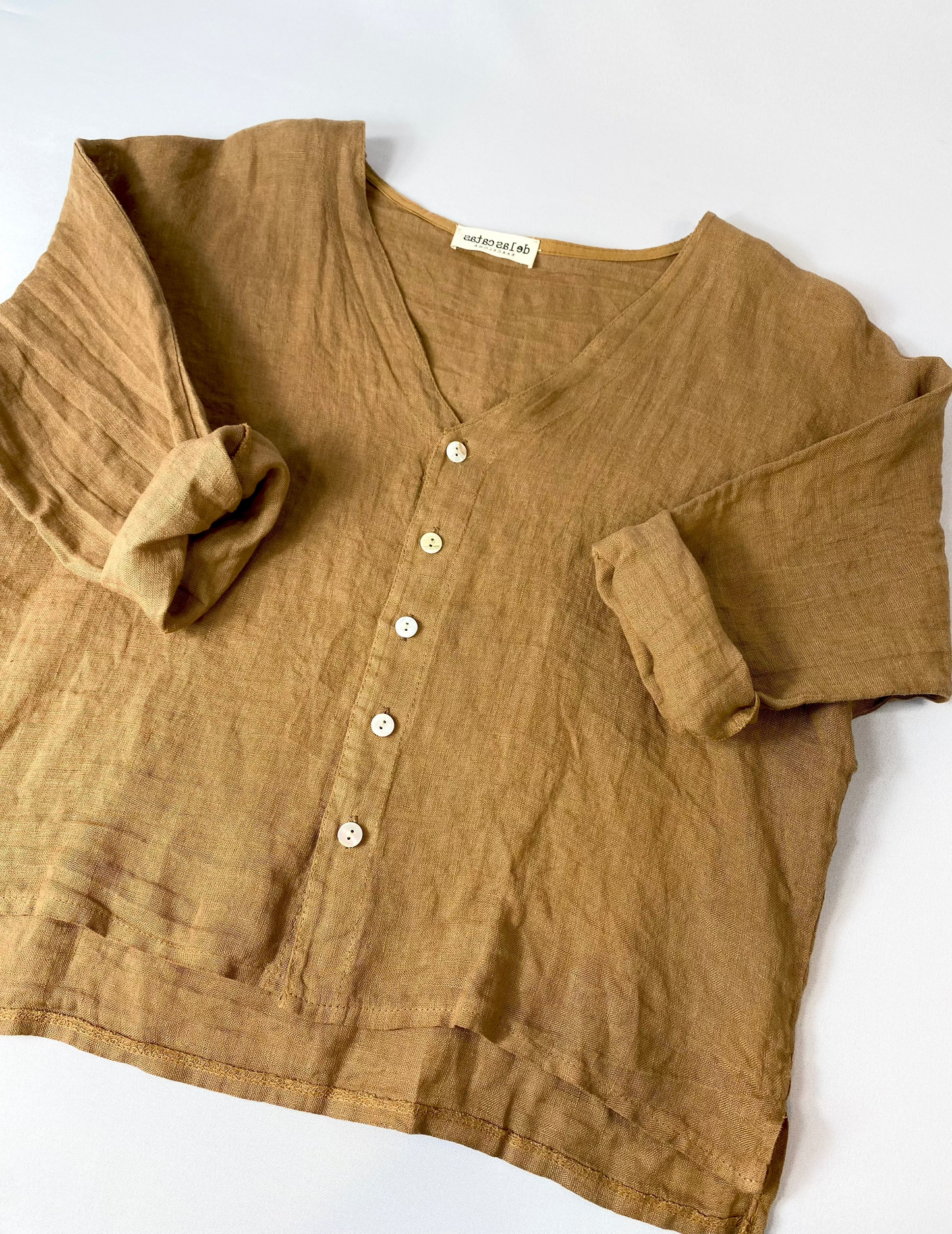 CAMISA 100% LINO CUELLO V