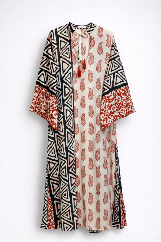 TÚNICA MANGA LARGA BLOCKPRINT